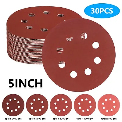 $10.98 • Buy 5inch Sanding Discs 800-2000 Grit Hook Loop 8-Hole Orbital Sander Pad Sandpaper