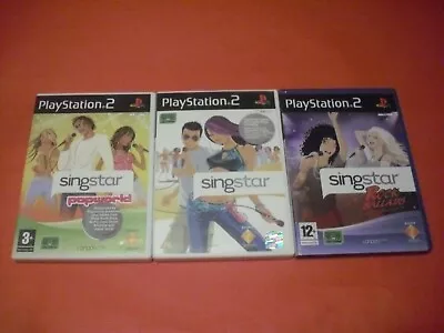 £9.95 • Buy 3 X PS2 Singstar Bundle Singstar + Rock Ballads + Popworld GAMES PAL