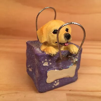 LABRADOR PUPPY “Purple” Gorgeous Mini Dog Ornament Decorative Animal Figurine • $3.99