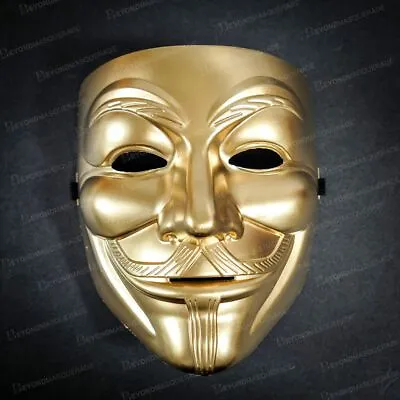 Gold V For Vendetta Masquerade Mask Halloween Costume • $9.95