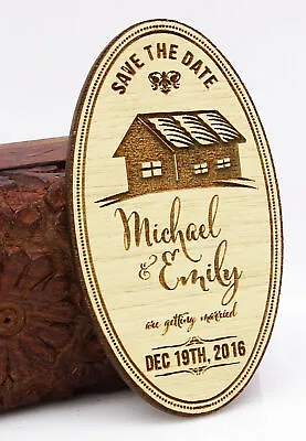$81.39 • Buy 20 Save The Date Wooden Magnet Custom Engraved Wooden Magnet Rustic-HXW