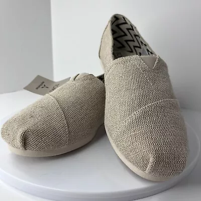 TOMS Alpargata Natural Undyed Heritage Canvas Slip On Shoes Womens Sz 9.5W NIBWT • $38