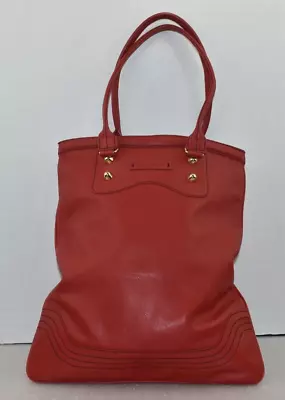 Marco Buggiani Womens Red Leather Shoulder Handbag Made In Italy • $30.99