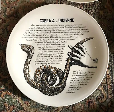 Piero Fornasetti Fleming Joffe Recipe Plate Snake A LA CLEOPATRA Impossible Rare • $350