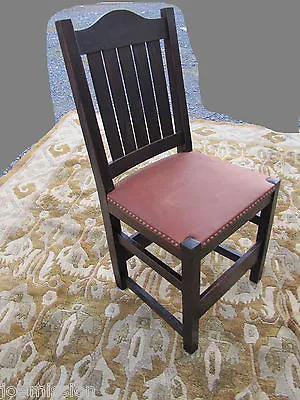  Antique L&jG STICKLEY EARLY Dining Chair MISSION Oak W3132 • $900