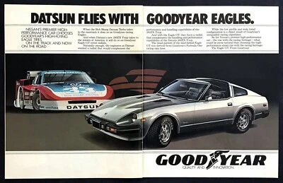 $9.59 • Buy 1982 Datsun 280ZX T-Top & Bob Sharp Datsun Turbo Racer Goodyear Tires 2-page Ad