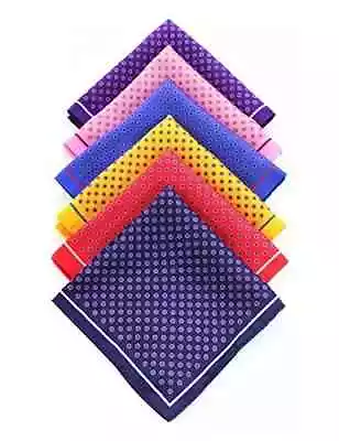 6 Pcs Silk Pocket Squares For Men Handkerchief Hanky Set For Wedding Party • $16.99