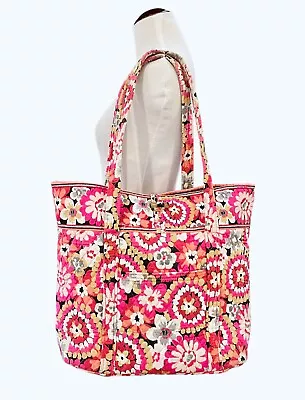 Vera Bradley Large Tote Bag Pixie Blooms Retired Pattern 2015 Toggle Loop Close • $29.99