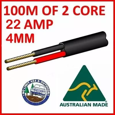 $139.99 • Buy 100m Of 2 Core 4mm Wire Cable Battery Trailer Truck 12v 24v 30m Twin Metres