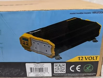 £179.91 • Buy Krieger 2000 Watts Power Inverter 12V With LCD Display And USB Ports - 4kw Peak