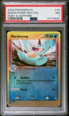 $7.50 • Buy 2003 Pokemon EX Ruby & Sapphire 40 Marshtomp Reverse Foil GRADED PSA NM 7