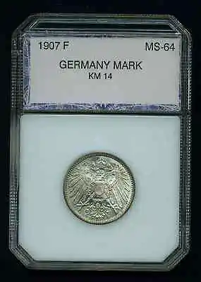 Germany Empire  1907-f 1 Mark Silver Coin Choice Uncirculated!!! • $135