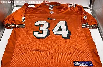 Reebok NFL Men's Orange/White 'Miami Dolphins' #34 Ricky Williams Jersey Size XL • $19.99