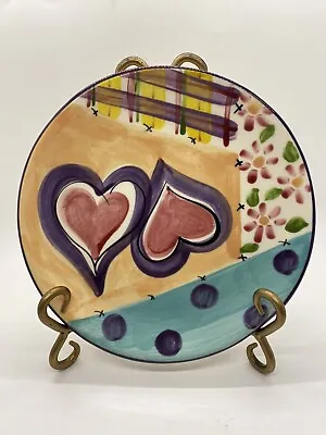 VICKI CARROLL 1997 Plate Double Heart Design 7.75” • $15