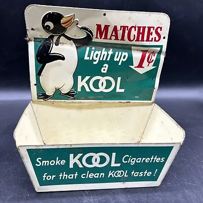 Vintage 1950’s Kool Cigarettes 1c Match Holder W/ Advertising Metal Display • $126.34