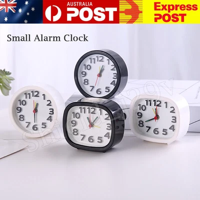$15.29 • Buy Small Alarm Clock Snooze Silent Sweeping Wake Up Table Clock Battery Powered AU