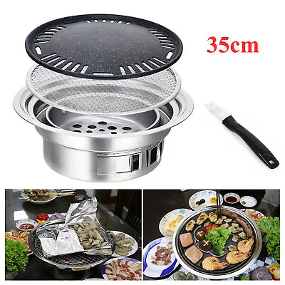 14 Japanese Korean BBQ Grill Yakitori Barbecue Charcoal Round Stainless Steel • $28.50