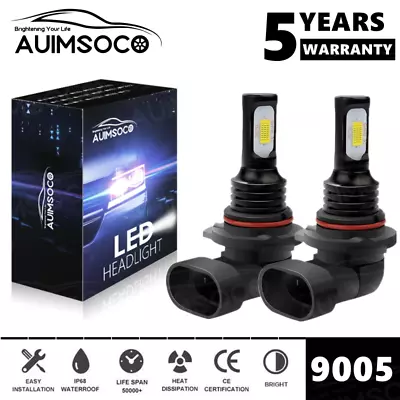 AUIMSOCO 9005 LED Headlight Bulbs Conversion Kit HB3 High Beam 6000K White 2Pcs • $16.98