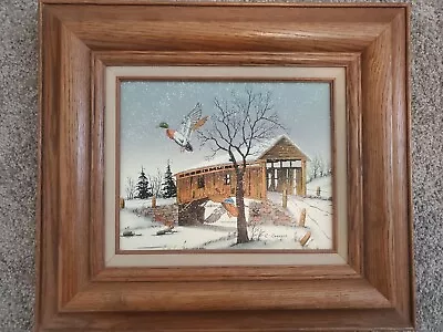 C Carson Oil Paintings Covered Bridge • $79