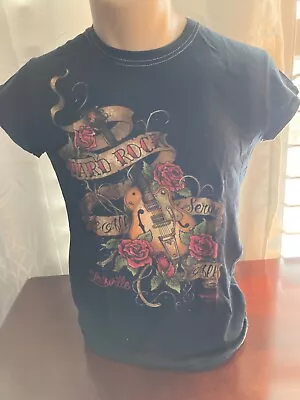 Vintage HARD ROCK CAFE Blk Louisville LOVE ALL SERVE ALL Tshirt Ladies Lg Used • $19.99