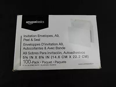 Amazon Basics | A9 | Invitation Envelopes With Peel & Seal | 100-Pack | White  • $16.96