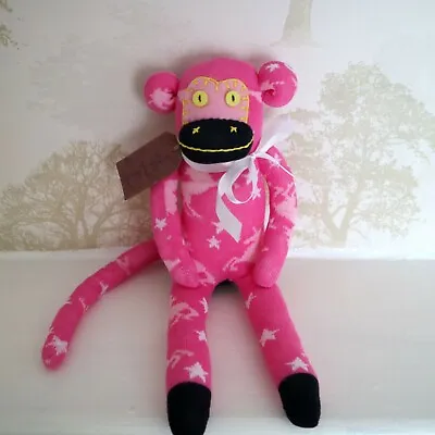 £14.99 • Buy Handmade Sock Monkey - Sugar - Soft Toy Plush Monkey Pink Unicorns Nursery Decor