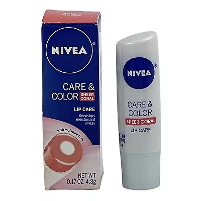 Nivea A Kiss Care & Color Lip Care Sheer Coral Tinted Moisturizer Balm RARE HTF • $19.99