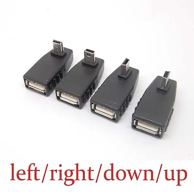 Left/right/dwon/up Angle A Female To 5-pin B Male Mini USB 2.0 OTG Host Adapter • $1.49