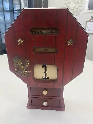 Vintage Midcentury Wooden Perpetual Calendar Federal Style Very Old • $26