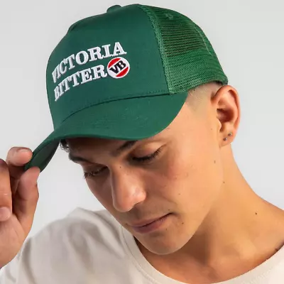 Victoria Bitter Vb X Victor Bravos Mens Green Trucker Mesh Strapback Cap Hat • $34.95