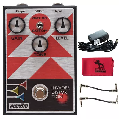 Maestro Electronics Invader Distortion Guitar Effect Pedal Power Cables Cloth • $159