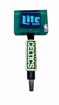 VTG Miller Lite BOSTON CELTICS NBA Draft 8” Beer Tap Handle Knob Lucite & Wood • $9.99