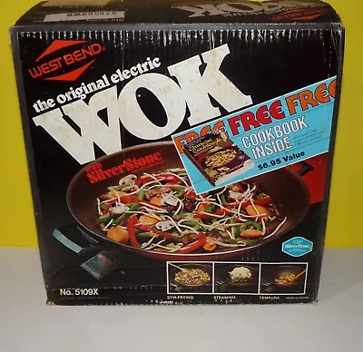 1981 Red West Bend  No.5109X USA NON-STICK Electric Wok 5.5 Qt NEW OPENED BOX • $42.48