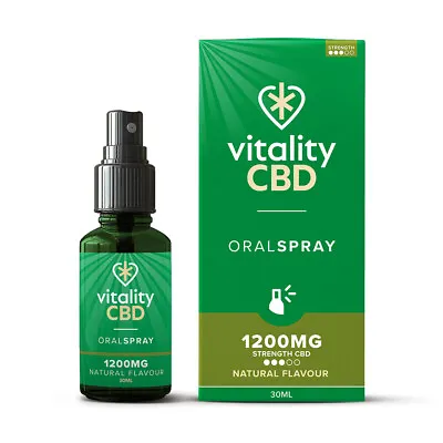 £12.74 • Buy Vitality CBD Oil Oral Spray 600 / 1200 / 2400 / 4800mg Natural Flavour 30ml