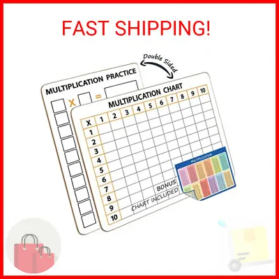 Multiplication Chart Whiteboard 9 X 12 Double Sided Times Table Math Manipulativ • $11.34