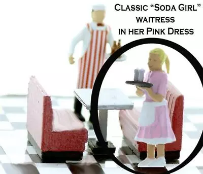 N Scale SODA GIRL Classic Era Diner Figure Comes All Painted For You • $9.99