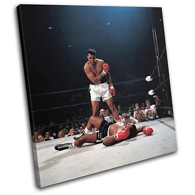 Muhammad Ali Boxing Sonny Liston Sports SINGLE CANVAS WALL ART Picture Print • £49.99