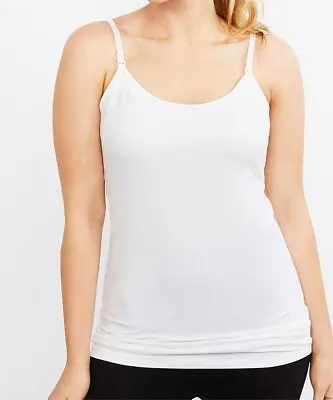 Motherhood Womens Maternity Nursing Tank Top Size L White Camisole NWT • $1.59