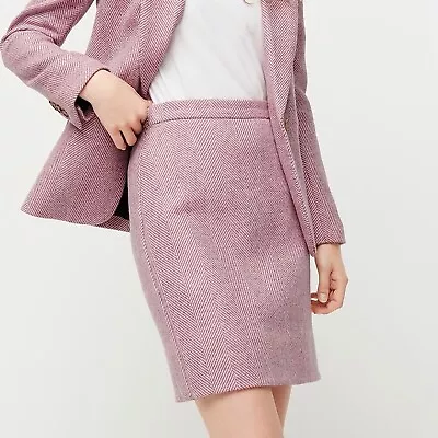 J.CREW $128 Wool Blend Herringbone Lined Mini Pencil Skirt Size 12 • $34.99