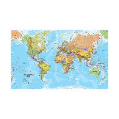 £5.16 • Buy World Map Atlas Detailed Large Educational Poster Wall Art Print A1 A2