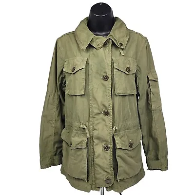 J. Crew Jacket Womens S Military Field M65 Green Hooded Pockets Full Zip Outdoor • $48.50