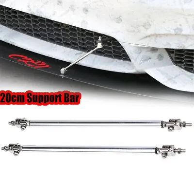 2pcs Car Universal Bumper Lip Splitter Silver Rod Strut Tie Bar Support 20CM • $11