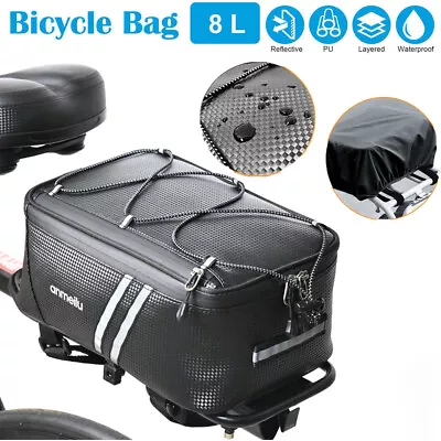 8L For Motorcycle E-bike Bicycle Rear Seat Storage Bag Bike Saddle Rack Pannier • $14.98