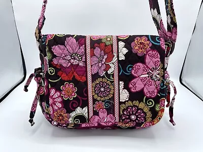 Vera Bradley MOD FLORAL PINK Crossbody LINDSAY Shoulder Bag Purse Handbag EC • $26.99