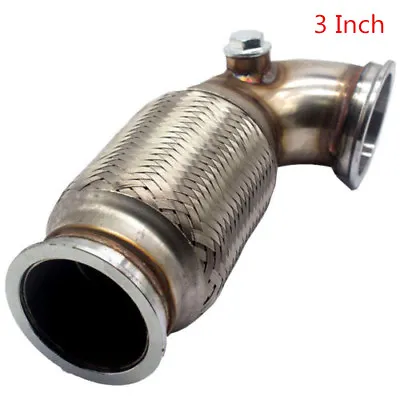 Garrett 3  V-Band Downpipe Low Profile 90 Degree W/Flex Bellow Pipe Stainless+O2 • $87.99