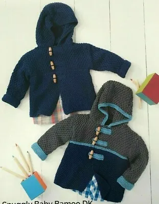 £2.79 • Buy (92)Knitting Pattern Baby/Toddler Boys DK Hooded Duffle Coat 4 Sizes 0 - 3 Years