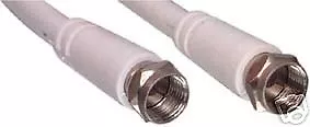 F-Type F Plug Coax Lead Flylead  Length 2 Mtr Sky Virgin Cable  Etc White • £2.75