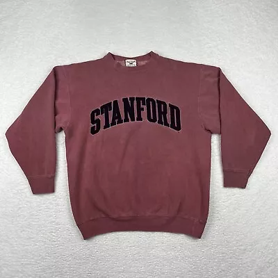 Vintage Stanford University Sweatshirt Adult Medium Burgundy Oarsman Made In USA • $24.88