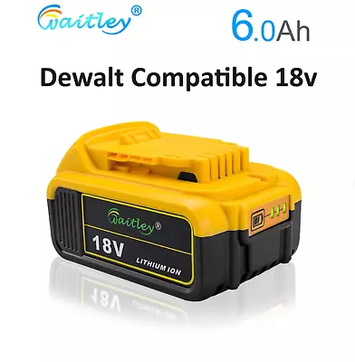 Waitley Battery Compatible For Dewalt 18V 6.0Ah Li-ion 18Volt Max WTL 18V-DCB200 • £18.90