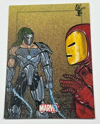 Marvel Heroes & Villains JASON POTRATZ & JACK HAI Iron Man Whiplash SKETCH CARD • $99.99